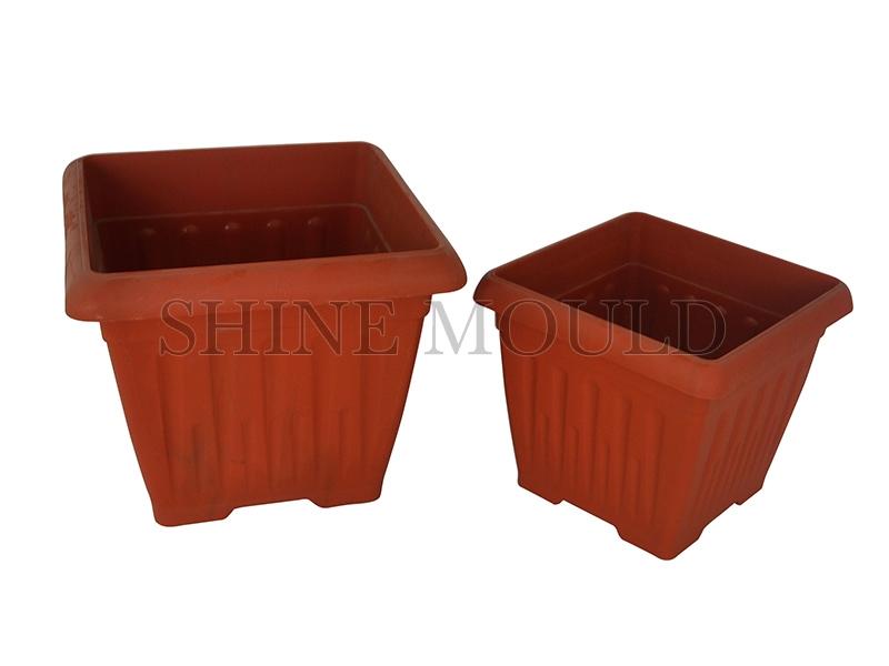 Red Square Flower Pot Mould